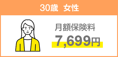 30歳女性 月額保険料7,699円