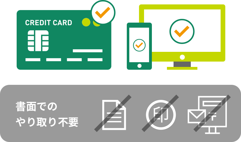保険料のお支払いを「クレジットカード払い」や「Web口座振替」にすると、お手続き書類の提出をオンラインで済ませることができます!