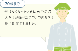 保険期間の選び方の例　70歳まで