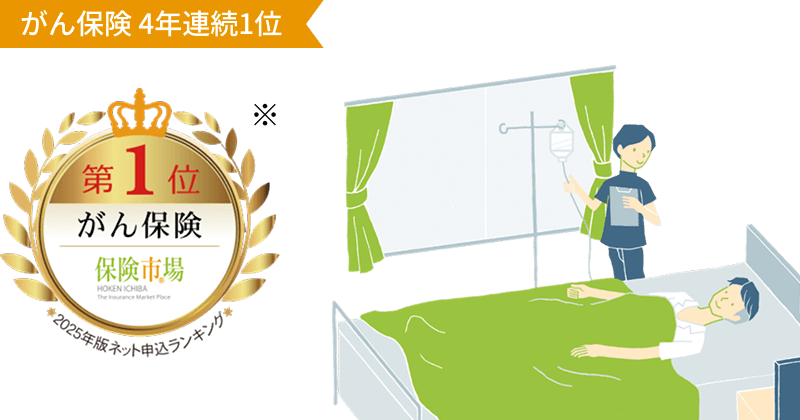 がん保険4年連続1位。第1位 がん保険 保険市場 2025年版ネット申込ランキング
