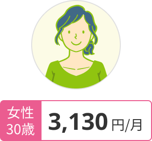 終身がん保険の保険料例 女性30歳 3,130円/月