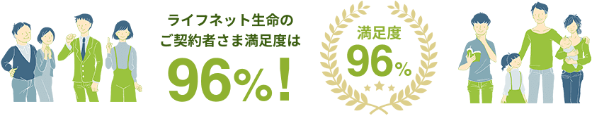 ライフネット生命のご契約者さま満足度は96％！