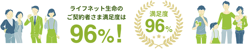 ライフネット生命のご契約者さま満足度は95％！